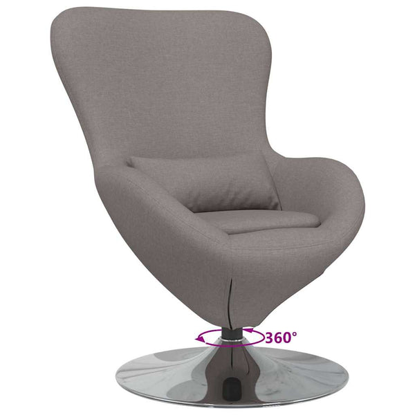 Eiersessel Taupe Stoff 63x73x90cm