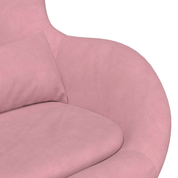 Eierstuhl mit Hocker Rosa Samt