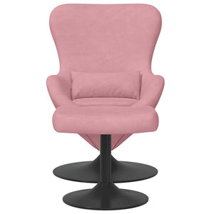 Eierstuhl mit Hocker Rosa Samt