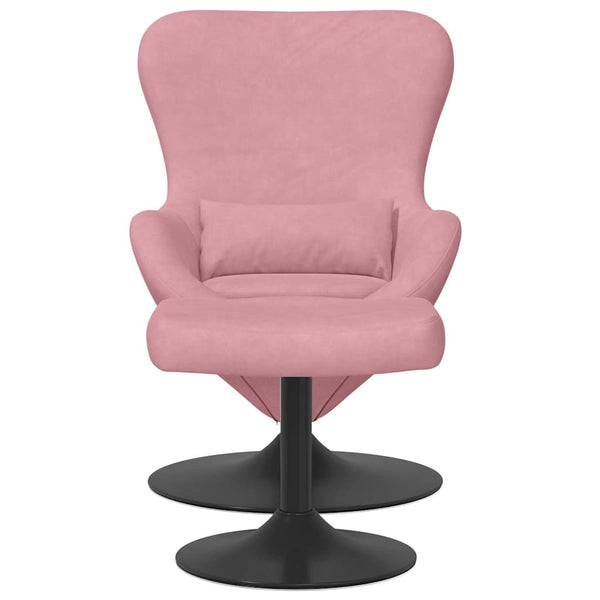 Eierstuhl mit Hocker Rosa Samt