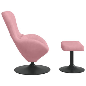 Eierstuhl mit Hocker Rosa Samt