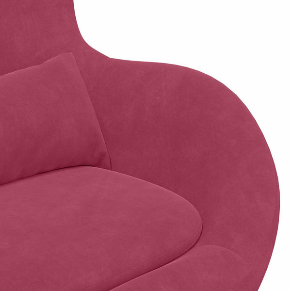 vidaXL Chaise œuf avec repose-pieds velours bordeaux
