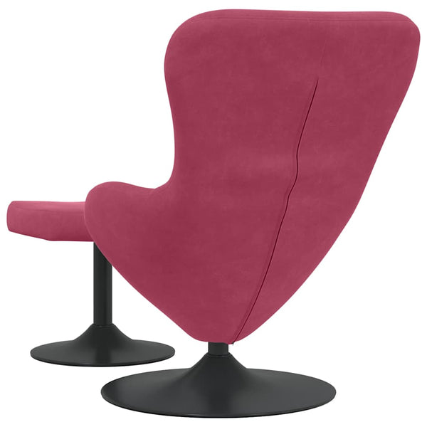vidaXL Chaise œuf avec repose-pieds velours bordeaux