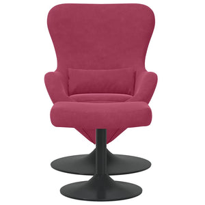 vidaXL Chaise œuf avec repose-pieds velours bordeaux