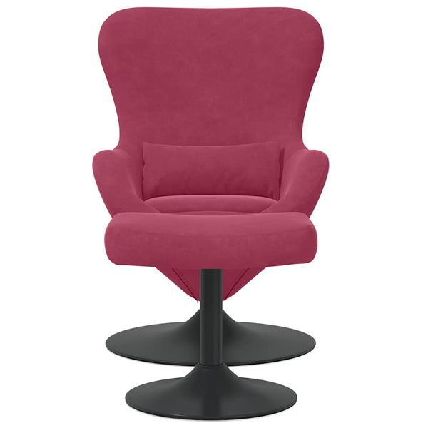 vidaXL Chaise œuf avec repose-pieds velours bordeaux
