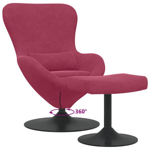 vidaXL Chaise œuf avec repose-pieds velours bordeaux