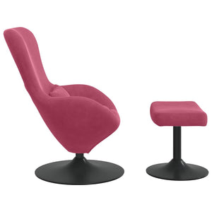 vidaXL Chaise œuf avec repose-pieds velours bordeaux