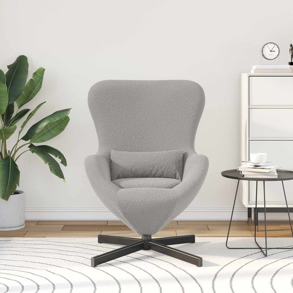 Hellgrauer Eiersessel Stoff 63x73x90cm