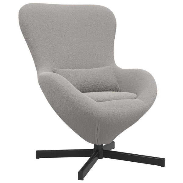 Hellgrauer Eiersessel Stoff 63x73x90cm