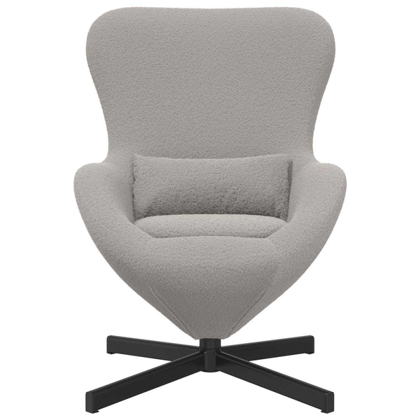 Hellgrauer Eiersessel Stoff 63x73x90cm