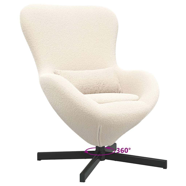 Creme Eiersessel Stoff 63x73x90cm