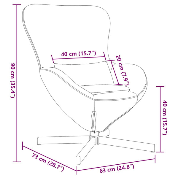 Rosa Eiersessel Stoff 63x73x90cm