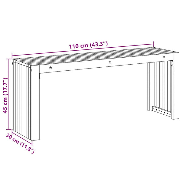 Massivholz Teak Bank, 110 cm