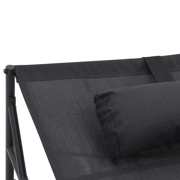Gartenliegestuhl 2er Set Schwarz