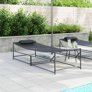 Gartenliegestuhl 2er Set Schwarz