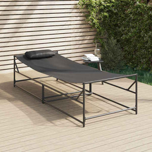 Gartenliegestuhl 2er Set Schwarz