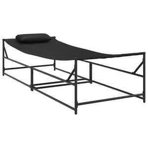 Gartenliegestuhl 2er Set Schwarz