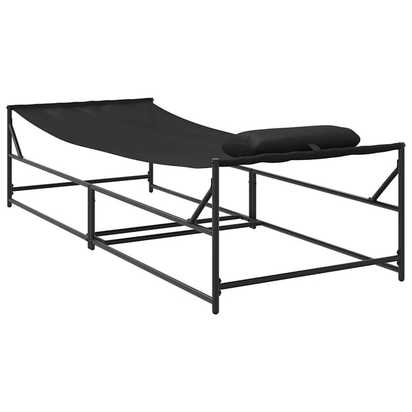Gartenliegestuhl 2er Set Schwarz