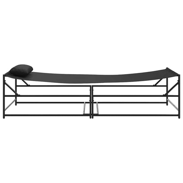Gartenliegestuhl 2er Set Schwarz