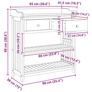 Garten Schrank Akazie Massivholz 93cm
