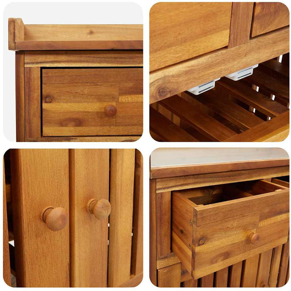 Garten Schrank Akazie Massivholz 78 cm