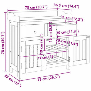 Garten Schrank Akazie Massivholz 78 cm