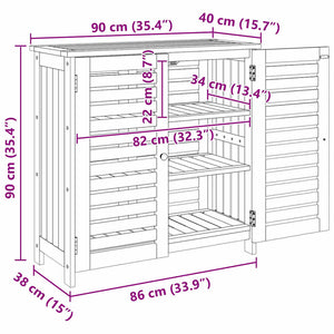 Garten Schrank Akazie Massivholz 90cm