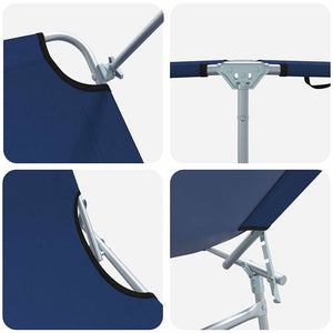 2er Set Sonnenliege Blau Polyester