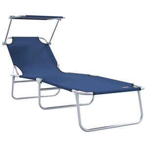 2er Set Sonnenliege Blau Polyester