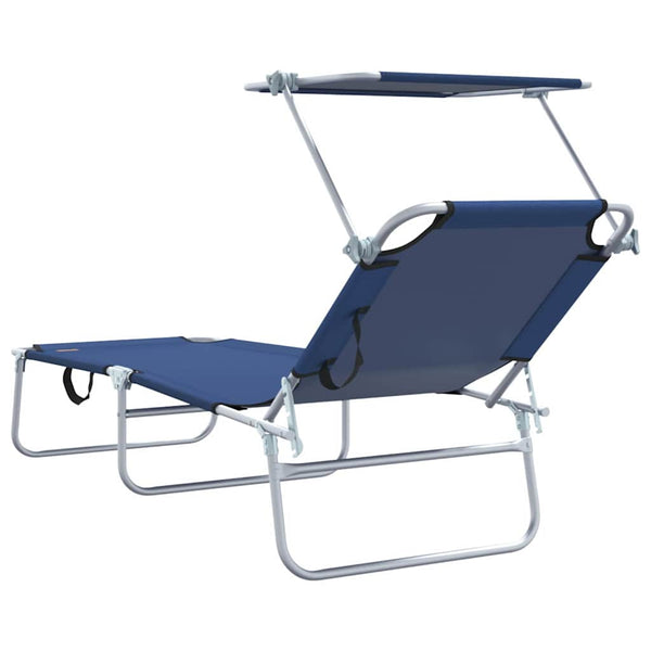 2er Set Sonnenliege Blau Polyester
