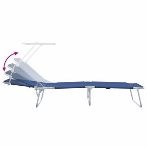 2er Set Sonnenliege Blau Polyester