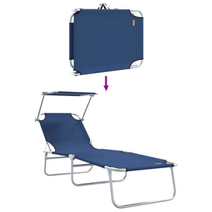 2er Set Sonnenliege Blau Polyester