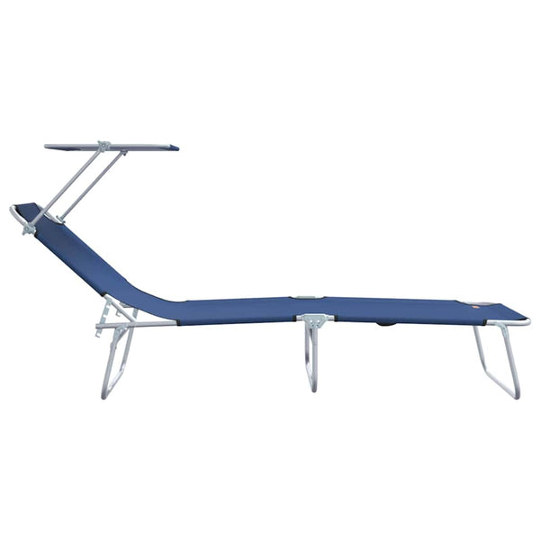 2er Set Sonnenliege Blau Polyester