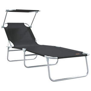 Sonnenliege 2er Set Schwarz Polyester