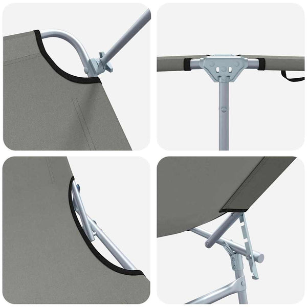 Sonnenliege 2er Set Grau Polyester
