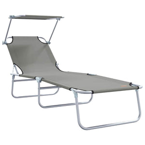 Sonnenliege 2er Set Grau Polyester