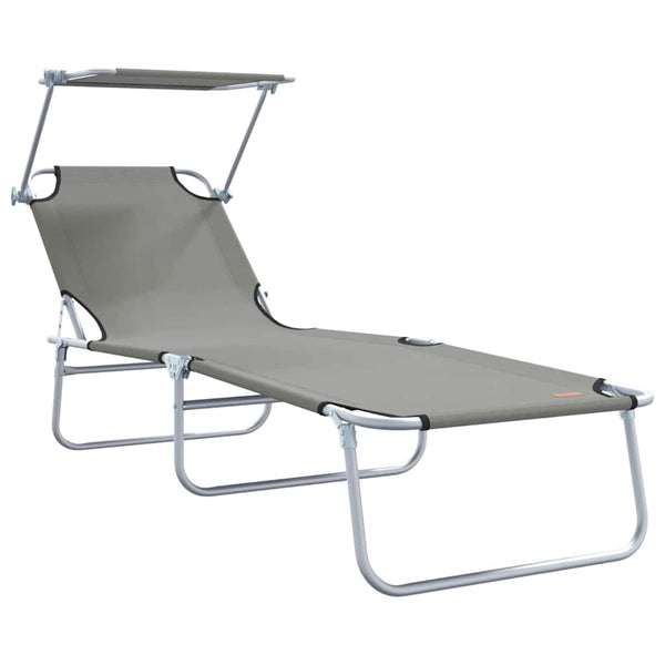 Sonnenliege 2er Set Grau Polyester