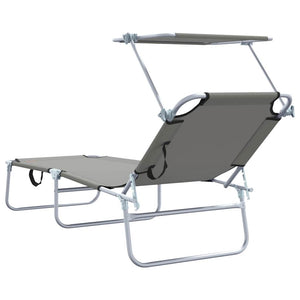 Sonnenliege 2er Set Grau Polyester