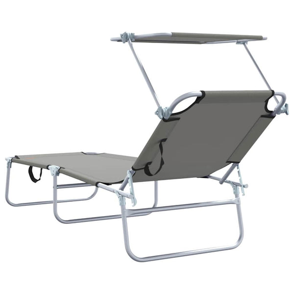 Sonnenliege 2er Set Grau Polyester