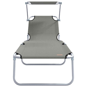 Sonnenliege 2er Set Grau Polyester