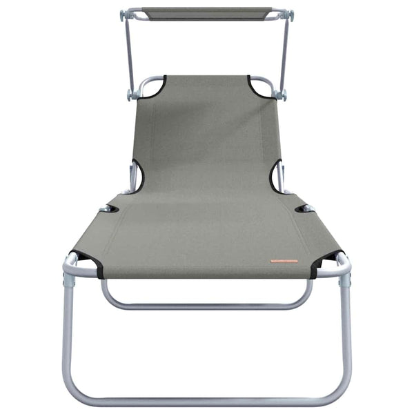 Sonnenliege 2er Set Grau Polyester