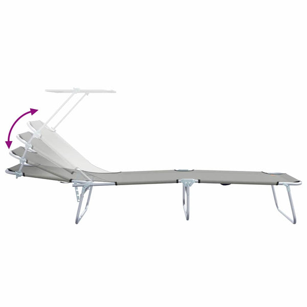 Sonnenliege 2er Set Grau Polyester