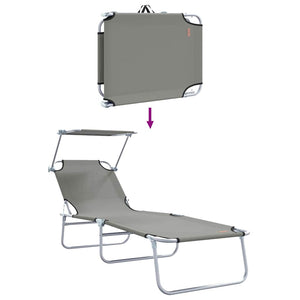 Sonnenliege 2er Set Grau Polyester