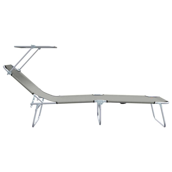 Sonnenliege 2er Set Grau Polyester