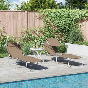 Sonnenliege 2er Set Taupe Polyester