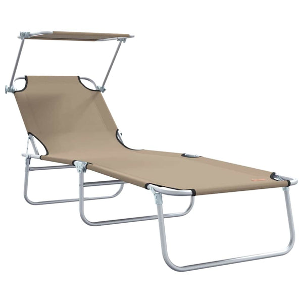 Sonnenliege 2er Set Taupe Polyester