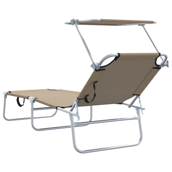 Sonnenliege 2er Set Taupe Polyester