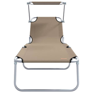 Sonnenliege 2er Set Taupe Polyester