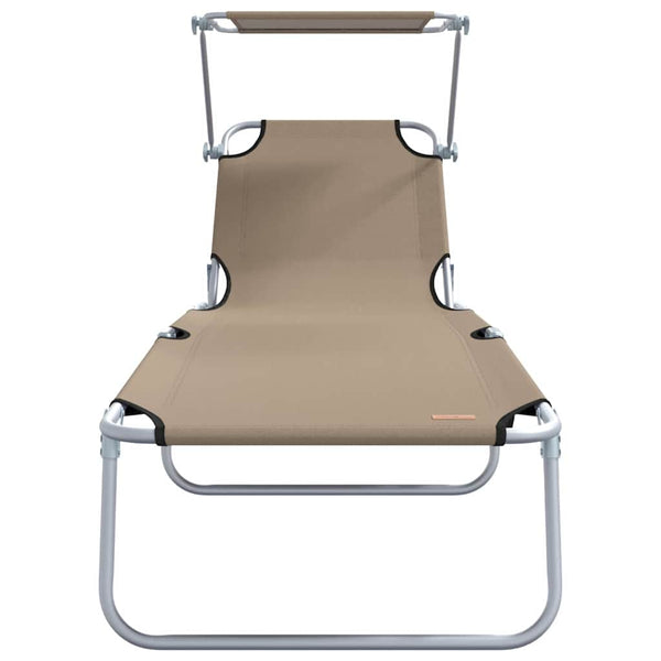 Sonnenliege 2er Set Taupe Polyester