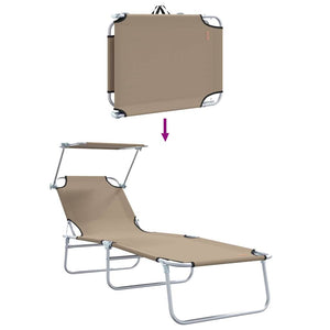 Sonnenliege 2er Set Taupe Polyester